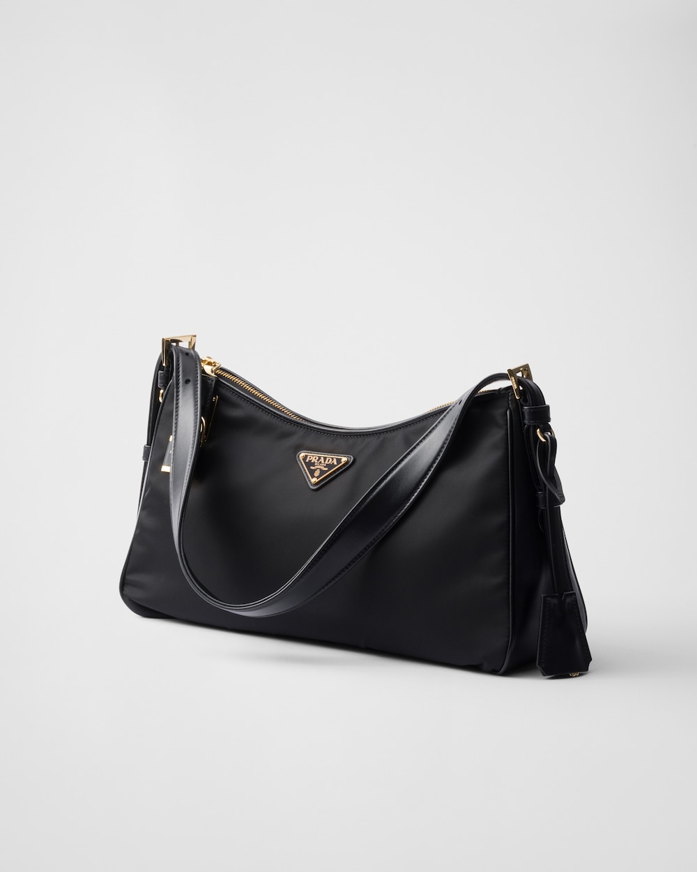 Prada Aimée Large Re-Nylon and Leather Shoulder Bag With Padlock - Image 2